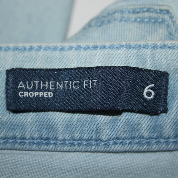 J Jill Denim Authentic Fit Sz 6 x 25 Blue Denim Raw Hem Pockets Cotton Jean