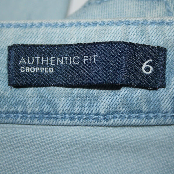 J Jill Denim Authentic Fit Sz 6 x 25 Blue Denim Raw Hem Pockets Cotton Jean