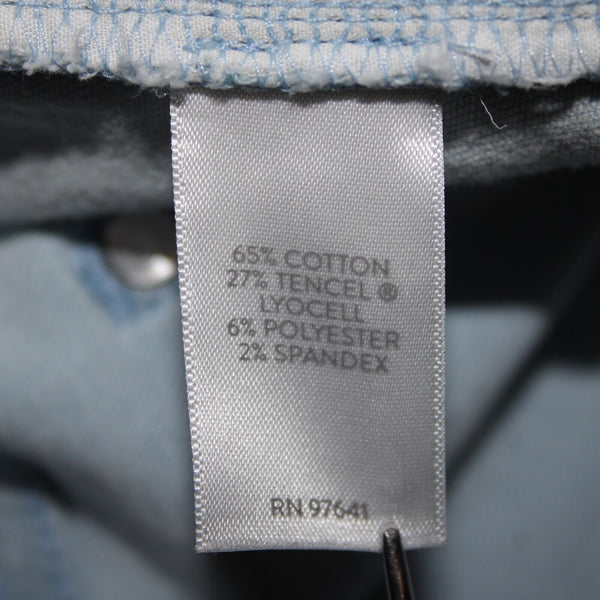J Jill Denim Authentic Fit Sz 6 x 25 Blue Denim Raw Hem Pockets Cotton Jean