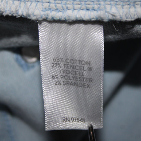 J Jill Denim Authentic Fit Sz 6 x 25 Blue Denim Raw Hem Pockets Cotton Jean