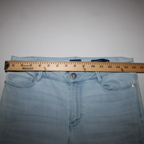 J Jill Denim Authentic Fit Sz 6 x 25 Blue Denim Raw Hem Pockets Cotton Jean