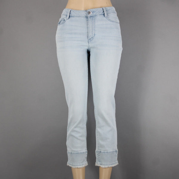 J Jill Denim Authentic Fit Sz 6 x 25 Blue Denim Raw Hem Pockets Cotton Jean