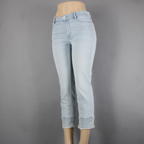 J Jill Denim Authentic Fit Sz 6 x 25 Blue Denim Raw Hem Pockets Cotton Jean