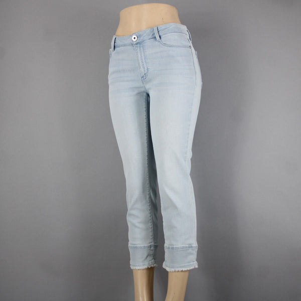 J Jill Denim Authentic Fit Sz 6 x 25 Blue Denim Raw Hem Pockets Cotton Jean