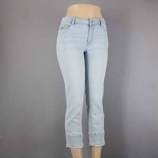 J Jill Denim Authentic Fit Sz 6 x 25 Blue Denim Raw Hem Pockets Cotton Jean