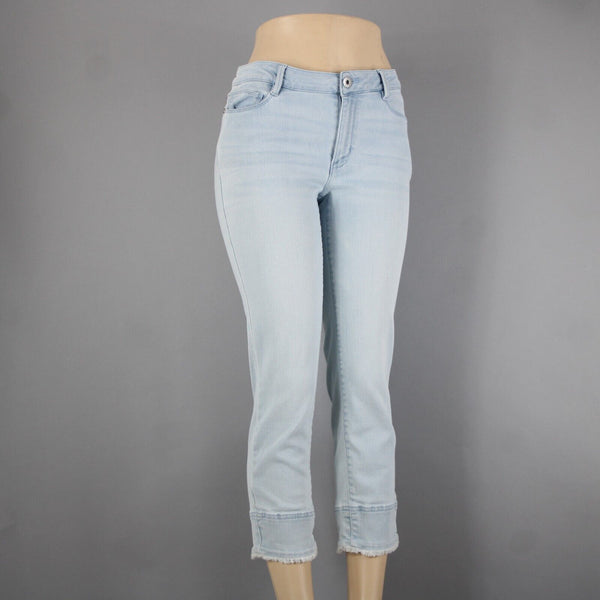 J Jill Denim Authentic Fit Sz 6 x 25 Blue Denim Raw Hem Pockets Cotton Jean