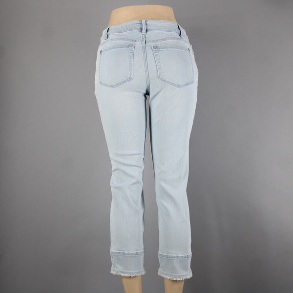 J Jill Denim Authentic Fit Sz 6 x 25 Blue Denim Raw Hem Pockets Cotton Jean