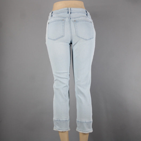 J Jill Denim Authentic Fit Sz 6 x 25 Blue Denim Raw Hem Pockets Cotton Jean