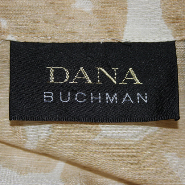 Dana Buchman Top Set Sz 2 Tan White Twin Set Collar Silk Linen Tank And Top Set