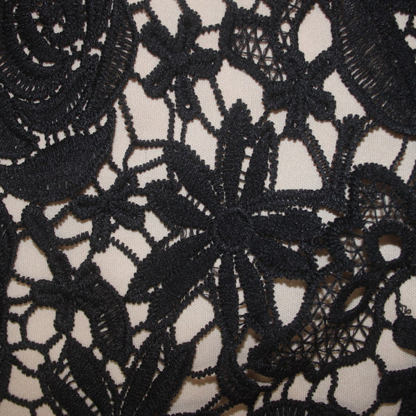 Love X Design Dress NEW $47 Sz M Black Tan Embroidered Eyelets 100% Poly