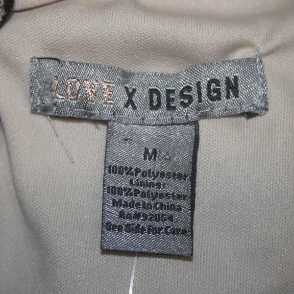 Love X Design Dress NEW $47 Sz M Black Tan Embroidered Eyelets 100% Poly