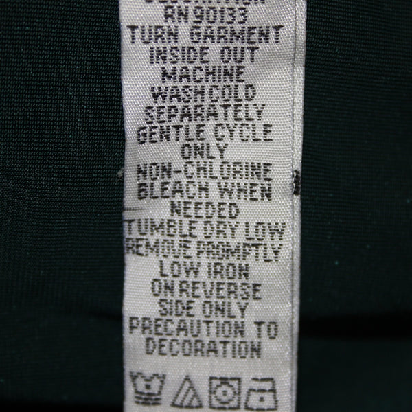 Bob Mackie Top NEW Sz XL Green Black Velour Embroidered Polyester Spandex Top