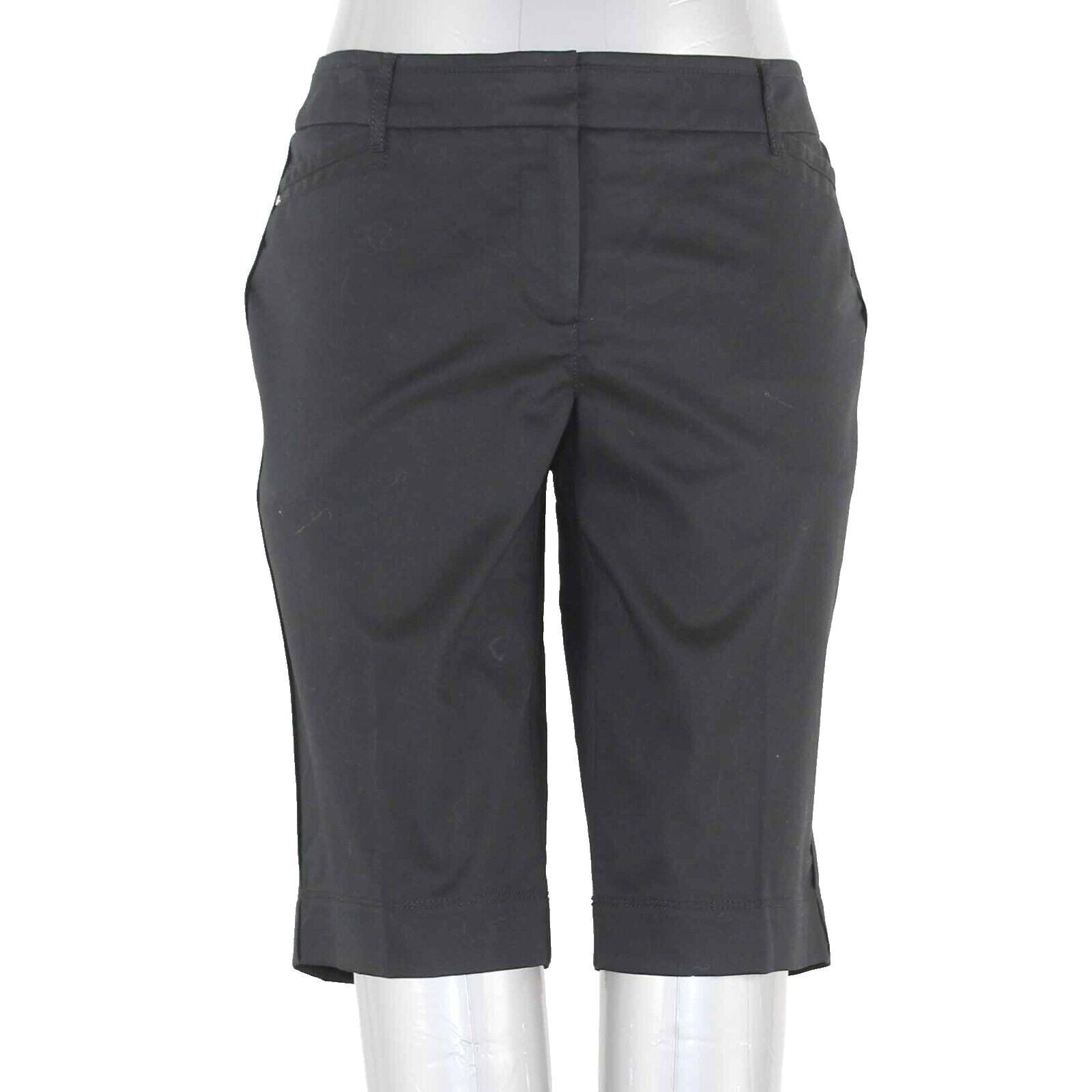 White House Black Market NEW Sz 2 X 11.5 Black Cotton Spandex Poly Bermuda Short