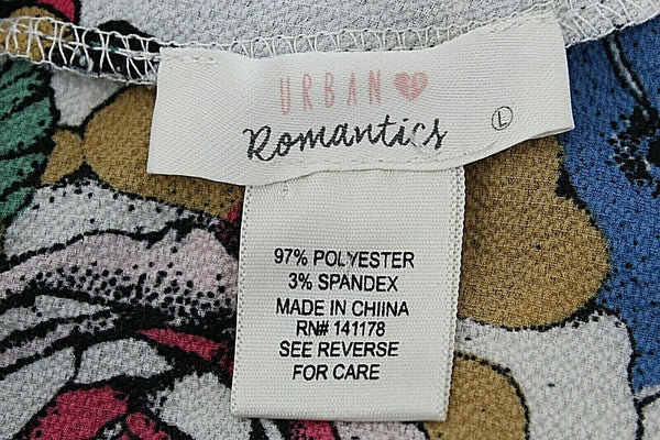 Urban Romantics Sz L Ivory Multi X Detail Cold Shoulder Polyester Blend Top