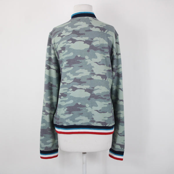 Sol Angeles Sz XL Green Multi Color Camo Snap Button Collared Cotton Poly Jacket