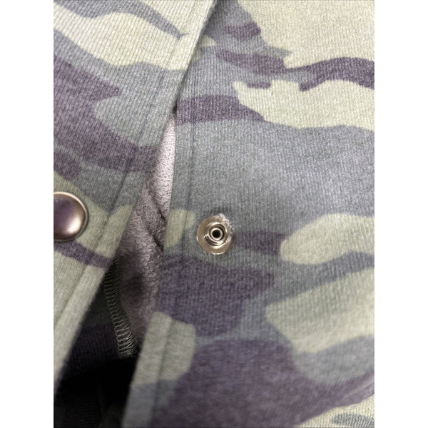 Sol Angeles Sz XL Green Multi Color Camo Snap Button Collared Cotton Poly Jacket