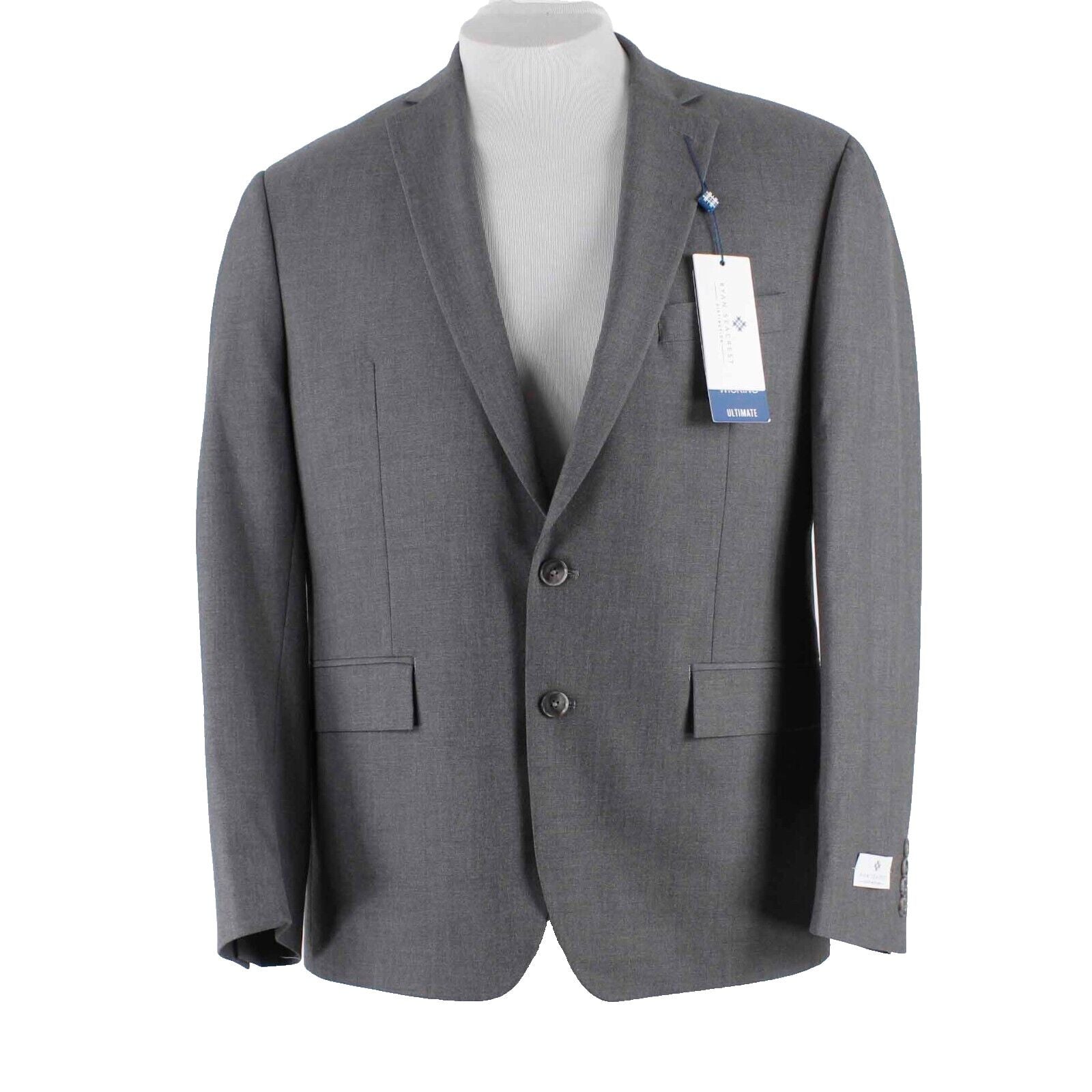 Ryan Seacrest NEW $360 Distinction Sz 42 S Grey Polyester Viscose Mens Blazer
