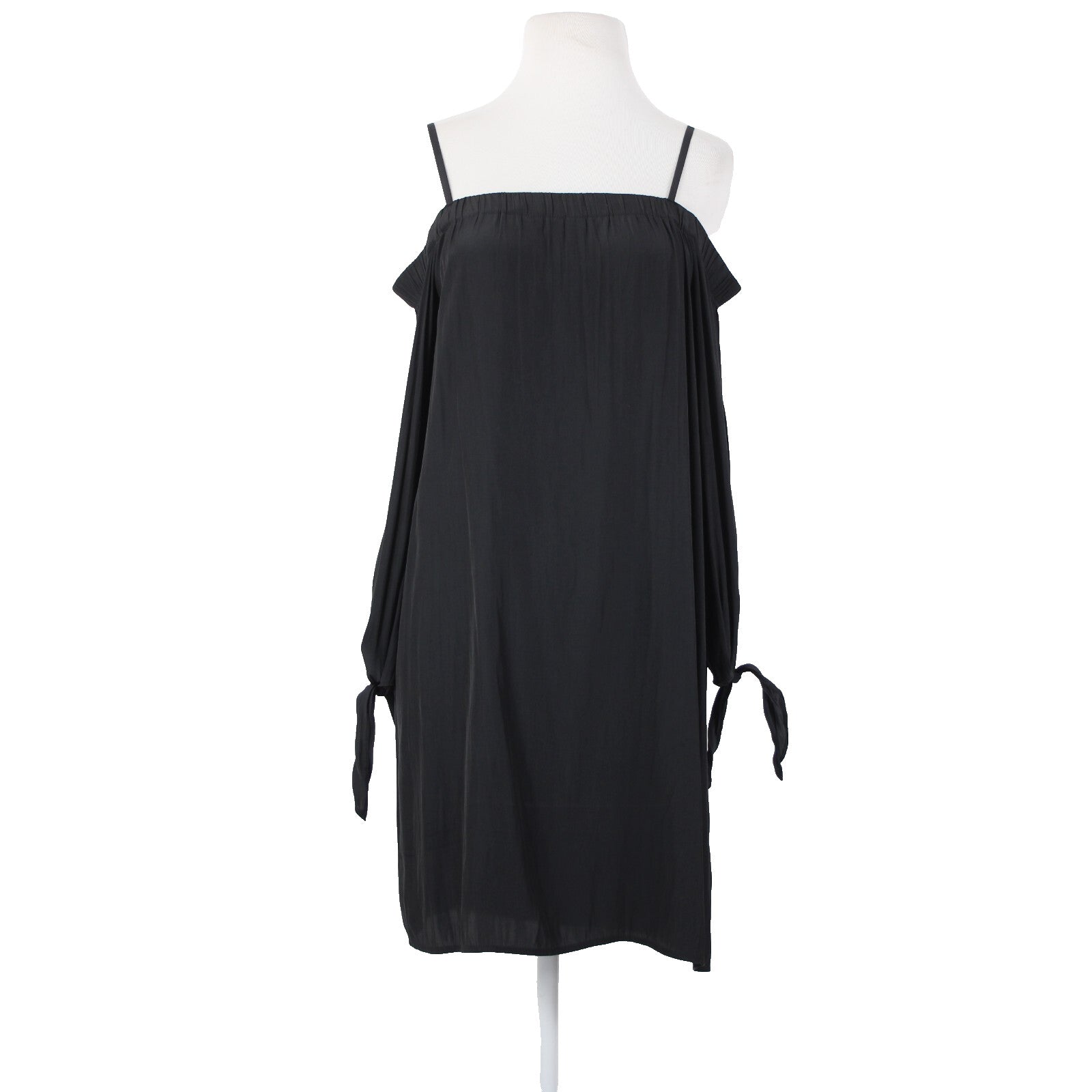Ella Moss Sz M Black Off Shoulders Pull Over 100% Polyester Dress