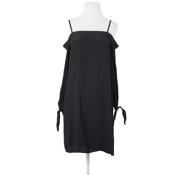 Ella Moss Sz M Black Off Shoulders Pull Over 100% Polyester Dress