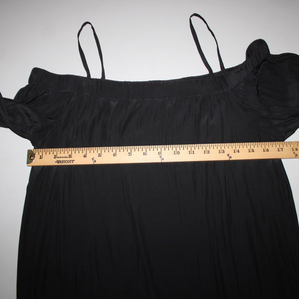 Ella Moss Sz M Black Off Shoulders Pull Over 100% Polyester Dress