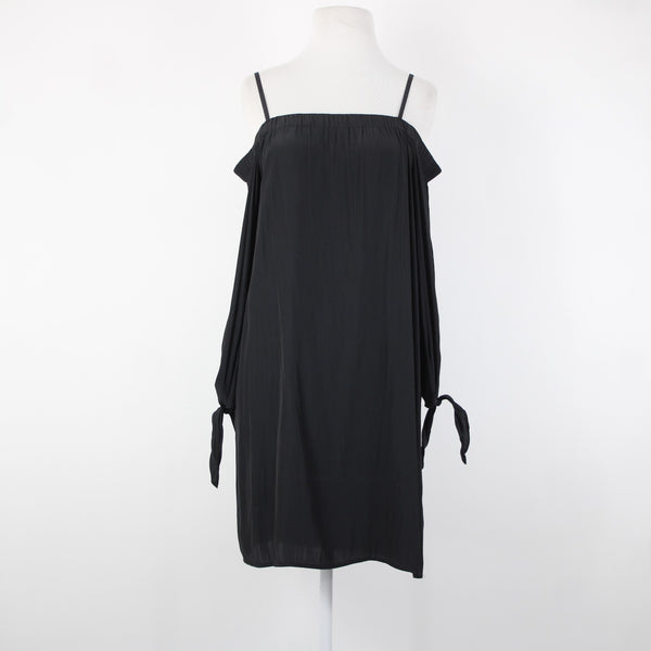 Ella Moss Sz M Black Off Shoulders Pull Over 100% Polyester Dress
