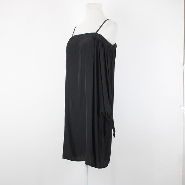 Ella Moss Sz M Black Off Shoulders Pull Over 100% Polyester Dress