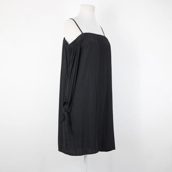 Ella Moss Sz M Black Off Shoulders Pull Over 100% Polyester Dress