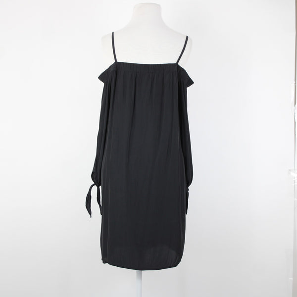 Ella Moss Sz M Black Off Shoulders Pull Over 100% Polyester Dress