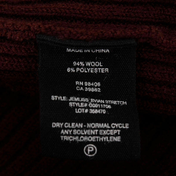 Theory NEW $113 Sz L Burgundy Ribbed Turtleneck Cold Shoulder Knit Top