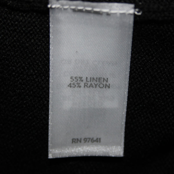 J Jill NEW $79 Sz S Black Collar Linen Rayon Wrap Sweater