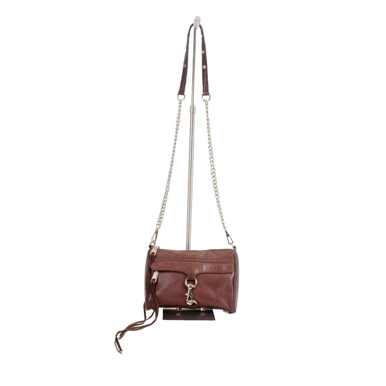 Rebecca Minkoff 6 x 9 x 2 Burgundy Leather Goldtone Hardware Zip Crossbody Purse
