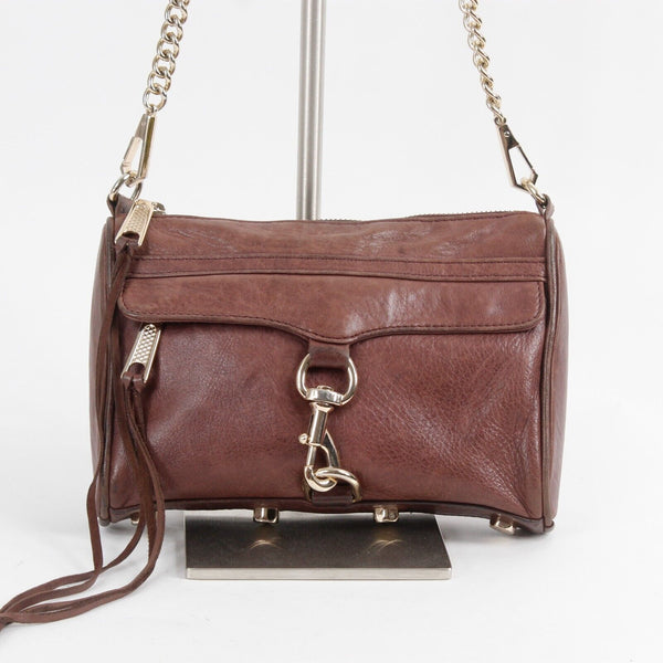 Rebecca Minkoff 6 x 9 x 2 Burgundy Leather Goldtone Hardware Zip Crossbody Purse