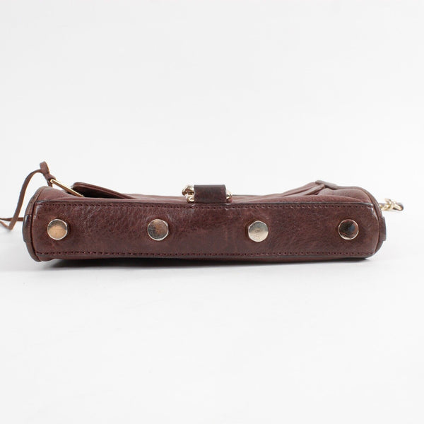 Rebecca Minkoff 6 x 9 x 2 Burgundy Leather Goldtone Hardware Zip Crossbody Purse