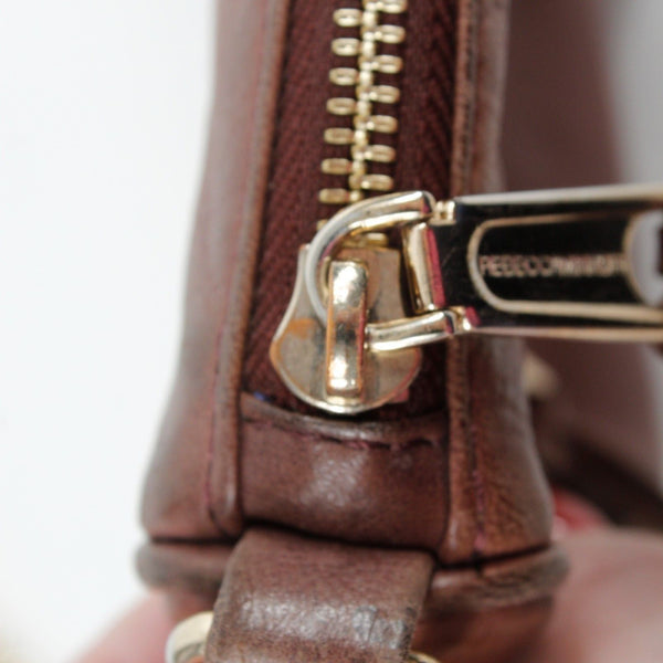 Rebecca Minkoff 6 x 9 x 2 Burgundy Leather Goldtone Hardware Zip Crossbody Purse