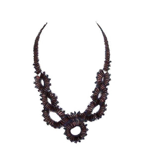 Purple Multicolor Beaded 21" Hand Beaded Necklace