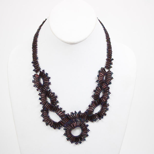 Purple Multicolor Beaded 21" Hand Beaded Necklace