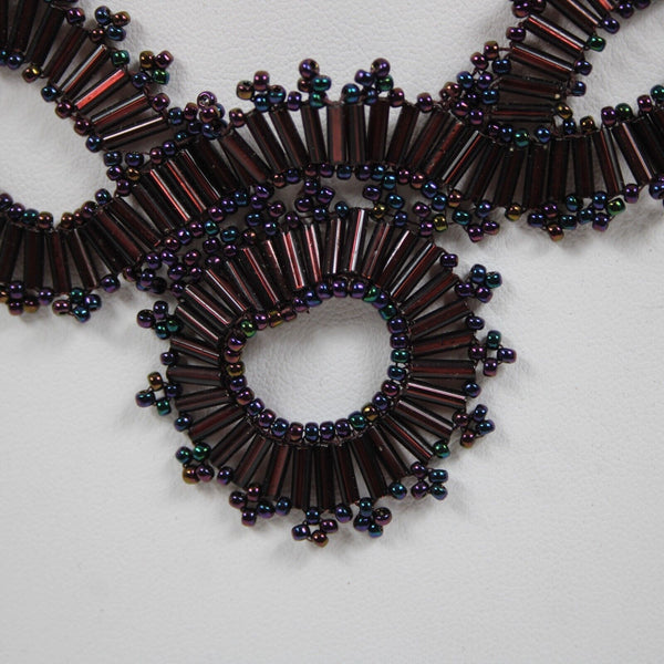 Purple Multicolor Beaded 21" Hand Beaded Necklace