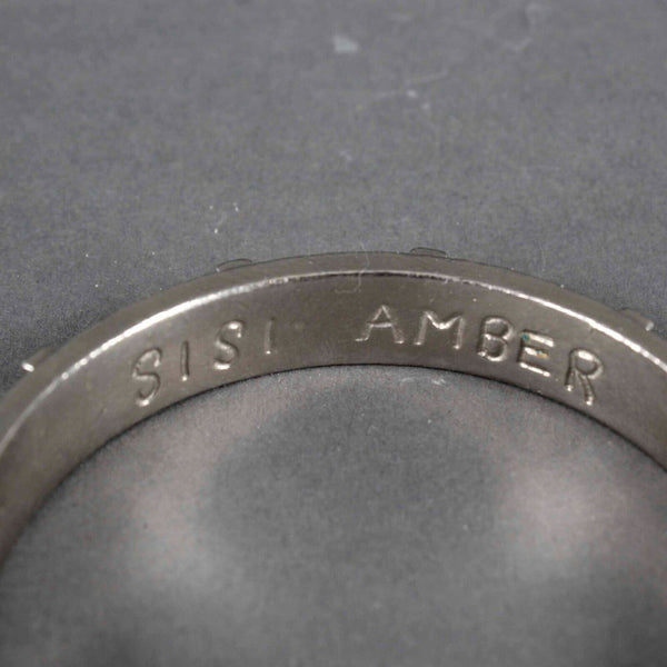 Sisi Amber Silvertone Black Rhinestone Crosses Bangle Bracelet