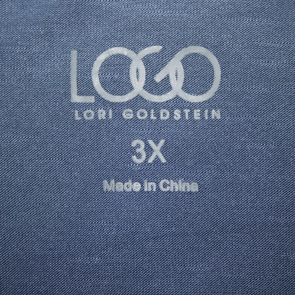 Lori Goldstein Logo Sz 3X Blue Asymmetrical Pockets Rayon Spandex Layer Vest Top