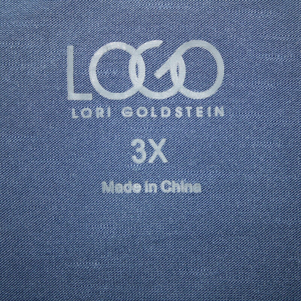 Lori Goldstein Logo Sz 3X Blue Asymmetrical Pockets Rayon Spandex Layer Vest Top