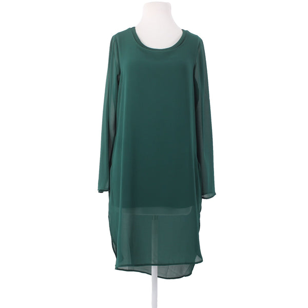 Soft Surroundings Top Sz XS Green Sheer Overlay Round Neck Poly Viscose Spandex