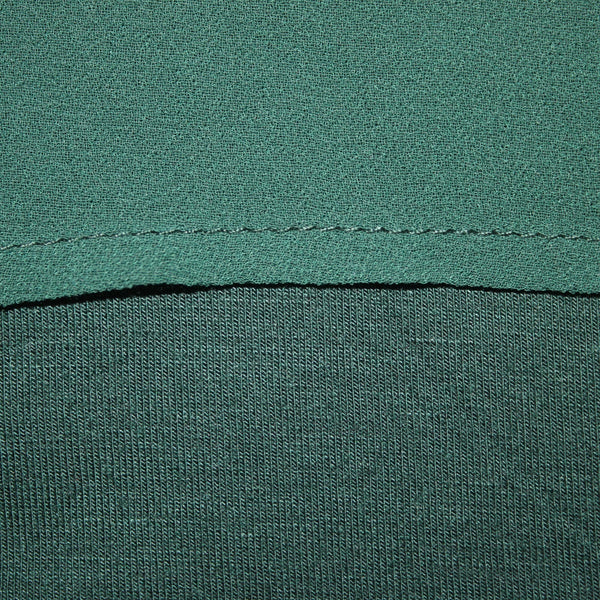 Soft Surroundings Top Sz XS Green Sheer Overlay Round Neck Poly Viscose Spandex