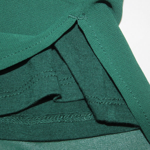 Soft Surroundings Top Sz XS Green Sheer Overlay Round Neck Poly Viscose Spandex