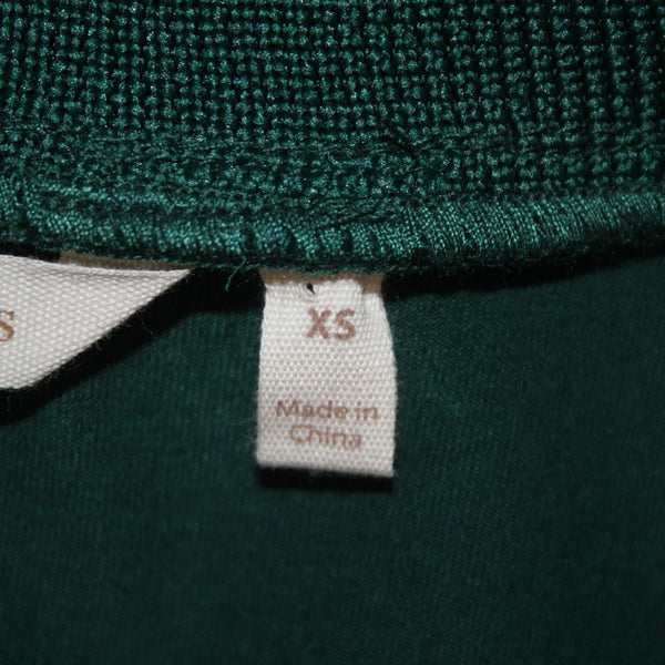 Soft Surroundings Top Sz XS Green Sheer Overlay Round Neck Poly Viscose Spandex