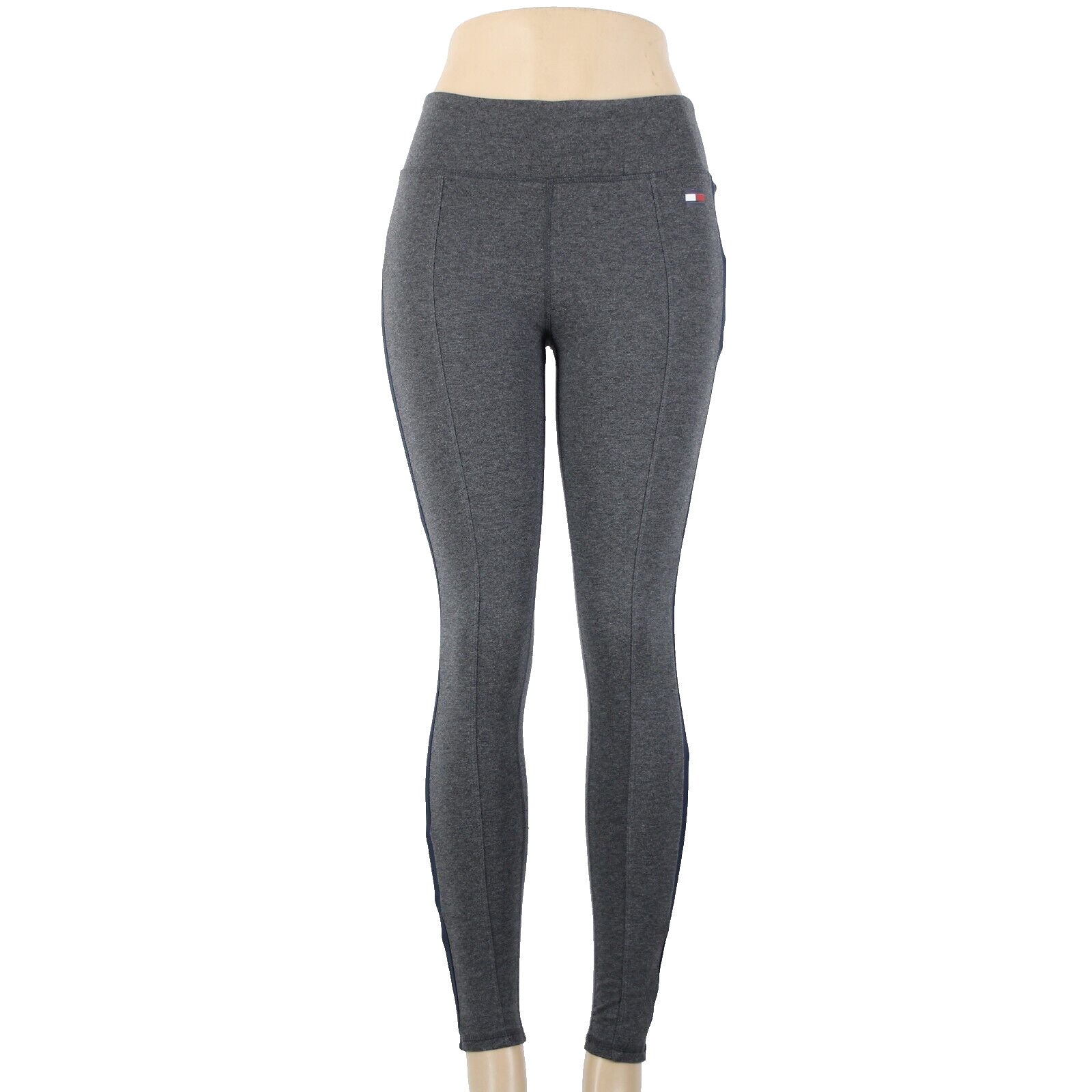Tommy Hilfiger NEW Sport Sz XS x 27 Gray Navy Stripe Compression Cotton Pant