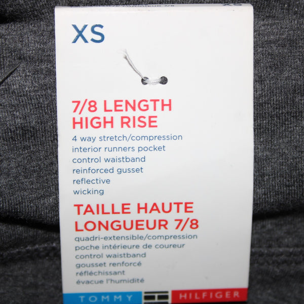 Tommy Hilfiger NEW Sport Sz XS x 27 Gray Navy Stripe Compression Cotton Pant