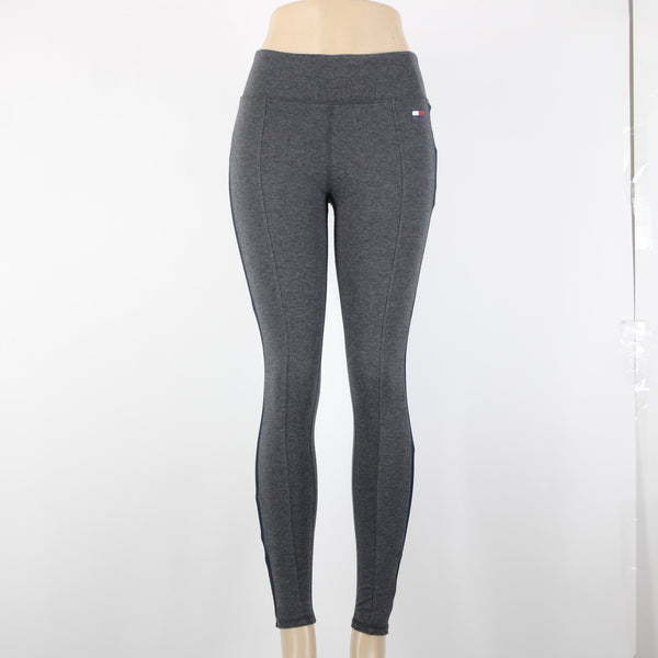 Tommy Hilfiger NEW Sport Sz XS x 27 Gray Navy Stripe Compression Cotton Pant