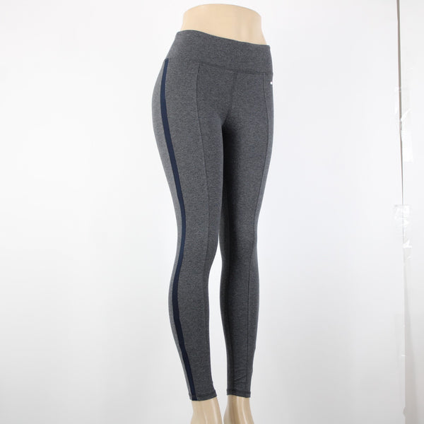 Tommy Hilfiger NEW Sport Sz XS x 27 Gray Navy Stripe Compression Cotton Pant