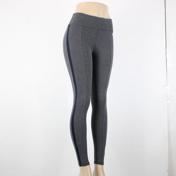 Tommy Hilfiger NEW Sport Sz XS x 27 Gray Navy Stripe Compression Cotton Pant