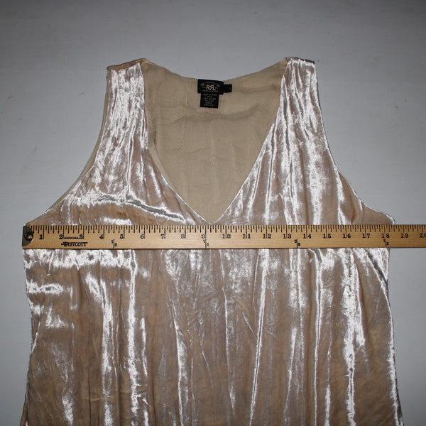 Ralph Lauren Dress Sz 3 Pink Tan Velour Asymmetrical Viscose Silk Dress